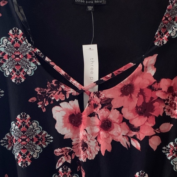 THREE PINK HEARTS FLORAL MAXI DRESS SIZE 2X - Picture 6 of 14